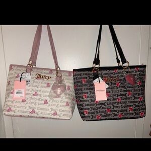 Juicy Couture Tote Bags - Cream and Black BUNDLE